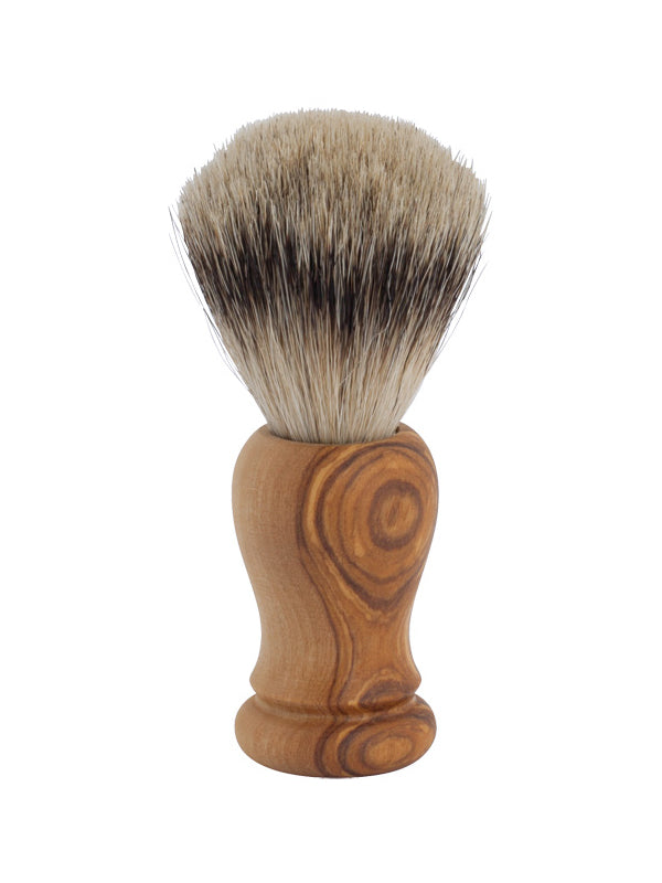 Redecker Rasierpinsel Dachshaar Olivenholz geschwungen