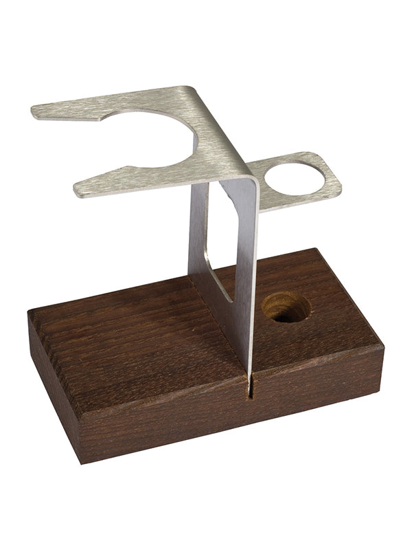 Redecker Rasierpinsel-Ständer Thermoholz Edelstahl